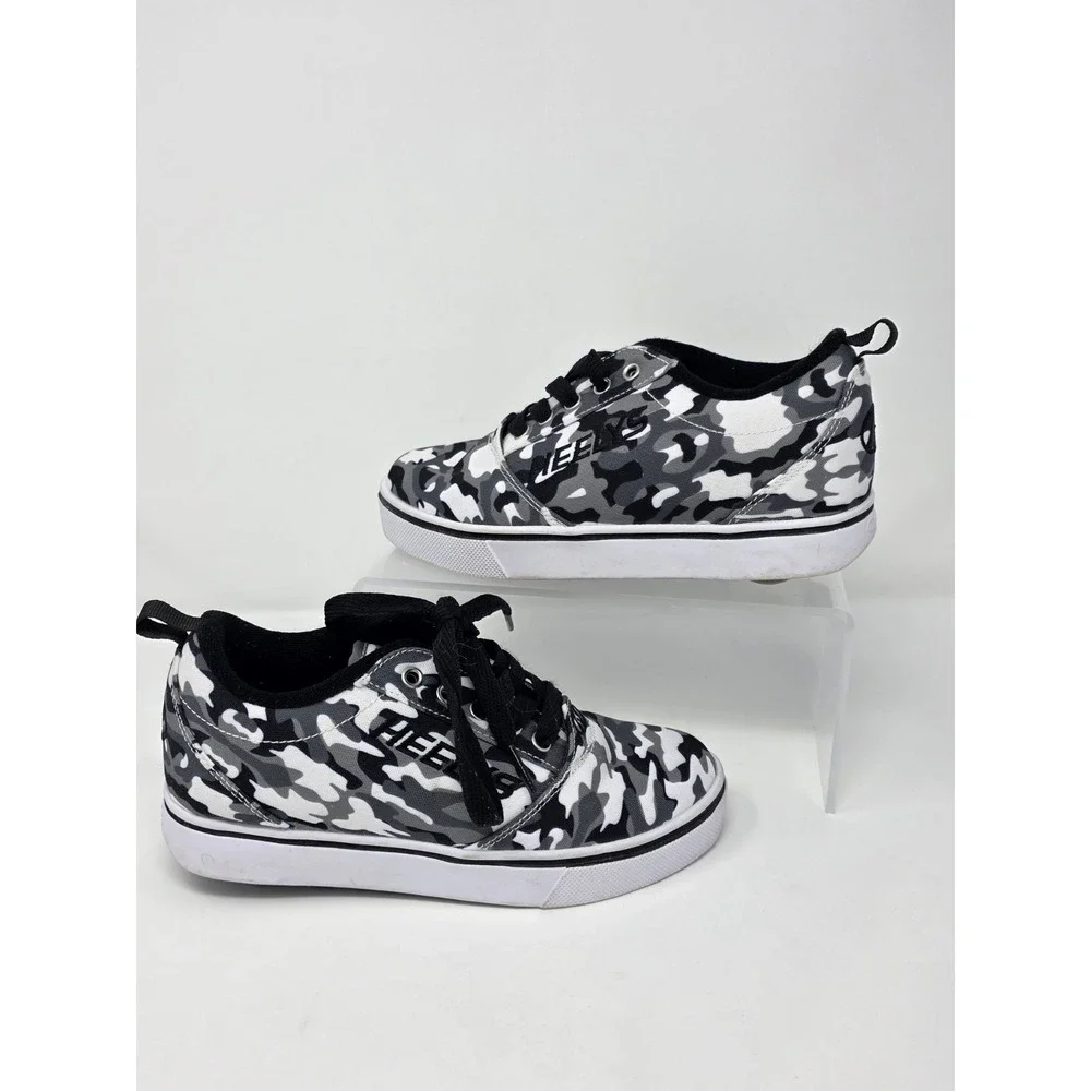 Heelys Pro 20 Print Kids Youth 3 Black Gray Camo Skate Shoes Wheels